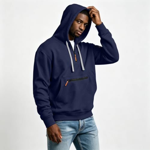 Half Zip Sweatshirt for Men Tactical Zip Hoodies Work Quarter Zip Pullover - image 8