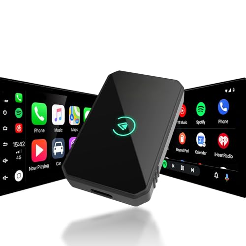 CARLUEX Wireless Apple Carplay and Android Auto Adapter, 2-in-1 Convert Factory Wired CarPlay to Wireless, Plug and Play Carplay Fit for Cars from 2017 & for iPhone/Android, No Latency