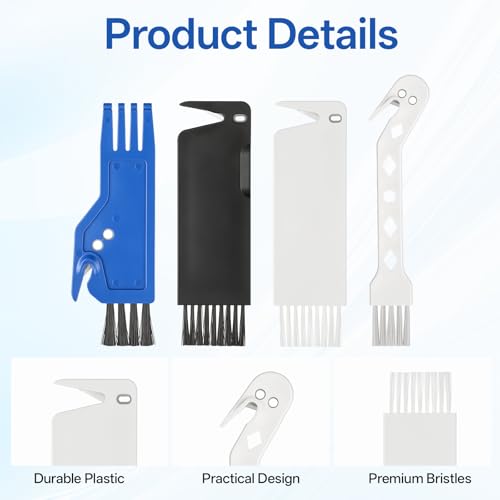Image of 4 PCS Universal Handheld Vacuum Brush Cleaner Tool with Built-In Blade | Vacuum Cleaner Brush, 2-in-1 Vacuum Brush Cleaning Tool for Sweeping Robot
