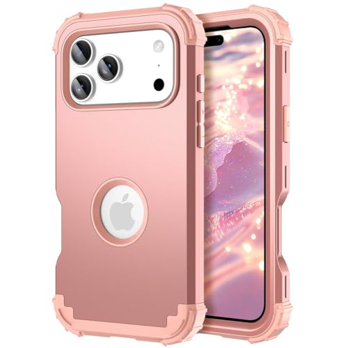 Coque iPhone 17 Air rose doré en silicone rigide avec poignée de maintien antichoc