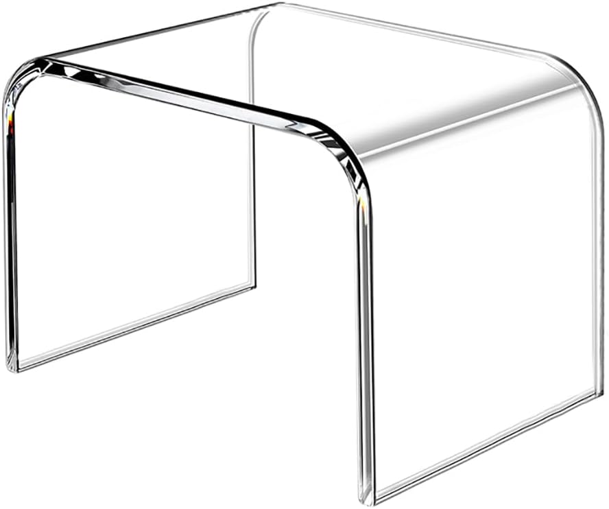 Kids' Step Stool 9'' Acrylic Transparent Step Stools Strong Load 250 Lbs One Step Stool for Bedroom Kitchen Bathroom (1, Standard Stool)