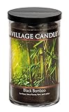 Village Candle Black Bamboo Large Tumbler Jar Candle, 19 Oz, Traditions Collection, Black