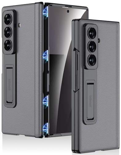 Coque Samsung Z Fold 7 antichoc avec béquille et charnière magnétique grise