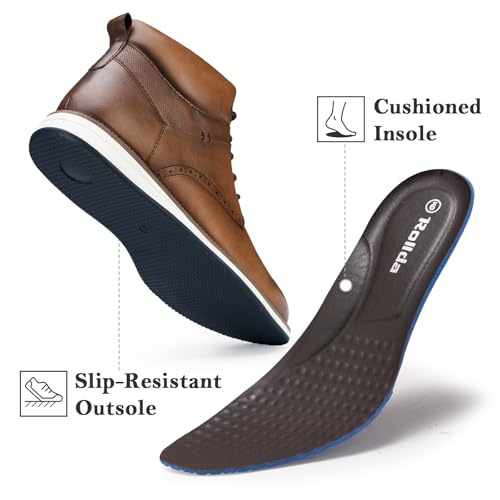 Rollda Men's Chukka Boots Casual Boots Lace Up Dress Boots Shoes for Men Ankle Boots3