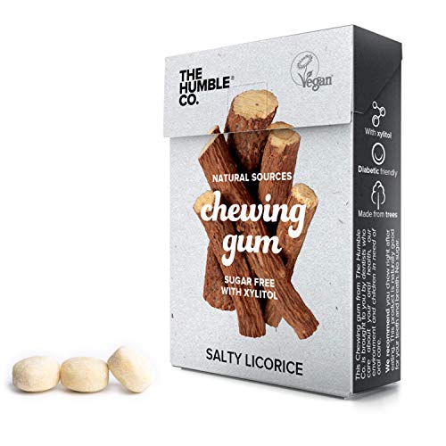 The Humble Co. Natural Xylitol Chewing Gum (6 Pk) â€“ Keto friendly, Vegan and Sugar Free Gum, Aspartame Free Xylitol Gum for Kids and Adults, Non GMO (Salty Licorice)