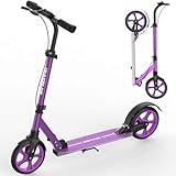 WAYPLUS Kick Scooter for Ages 6+,Kid, Teens & Adults. Max Load 240 LBS. Foldable, Lightweight, 8IN Big Wheels for Kids, Teen and Adults, 4 Adjustable Levels. Bearing ABEC9