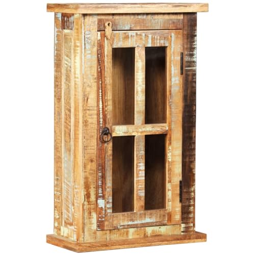 HFXHIJXQ Solid Reclaimed Wood Wall Cabinet 17.3"x8.3"x28.3" Vintage Brown Bathroom
