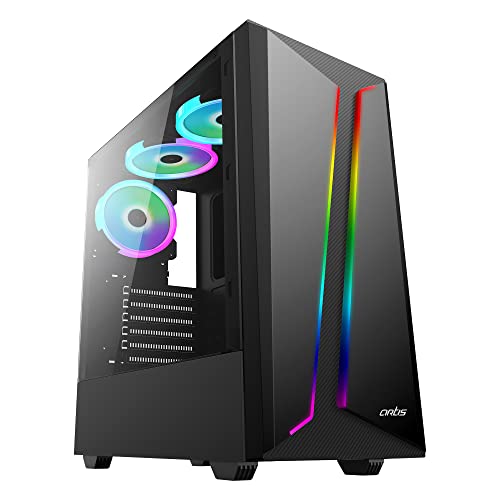 Image of Artis G8308 Computer Gaming Cabinet Support ATX, Micro ATX Motherboard, 1 x 120mm RGB Fan with Sturdy Built Quality