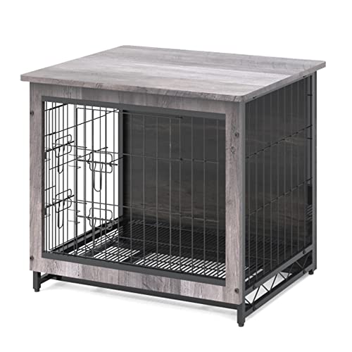 Feandrea 27.2" Dog Crate Furniture, Indoor Dog Cage Side End