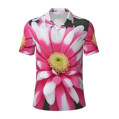 Polo à manches courtes pour homme léger respirant motif floral