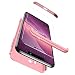 Produktbild cmdkd Hülle Kompatibel mit Xiaomi Pocophone F1,Hardcase 3 in 1 Handyhülle 360 Grad Hülle Full Cover Case Komplett Schutzhülle Glatte Bumper + Panzerglas.Rose Gold