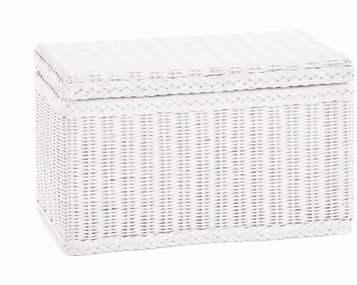 Korb-Outlet Truhe/Wäschetruhe aus Rattan (Weiß, Box)