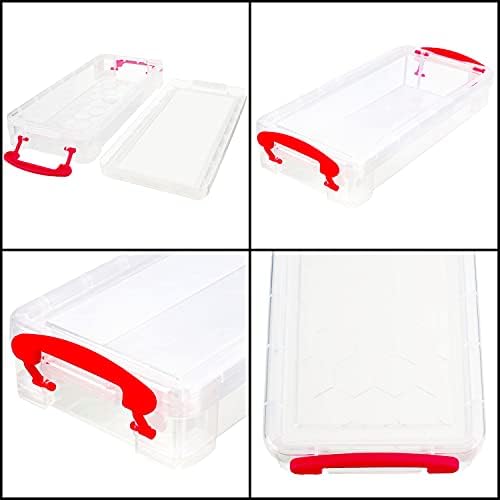 BELLE VOUS 6 Pack Plastic Pencil Storage Box - L20.5 x W9.5 x H4.2cm/8.07 x 3.74 x 1.65 Inches - Assorted Colour Stackable Boxes - Organiser Case for Brush Painting Pencils, School & Office Supplies