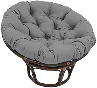 AHSBND Large Round Papasan Chair Cushion, Thick Outdoor Rocking Chair Cushion, Rattan Hanging Basket Cushion, Egg Nest Replacement Pad(Dark gray,60 * 60cm)
