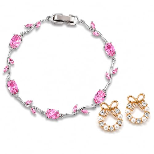 Image of Trending Tulip Bracelet for Women Stylish | Silver and Gold Toned Crystal Floral Tulip Bracelet for Girls & Women | Rapunzel Inspired | Romantic Gift Jewellery