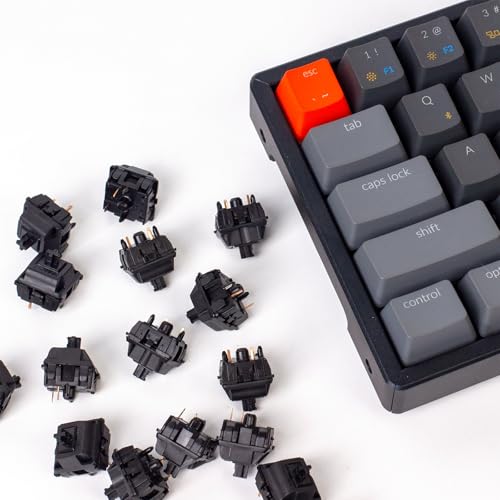 GATERON Interruptores de teclado Oil King, interruptores lineares pretos montados em placa pré-lubri