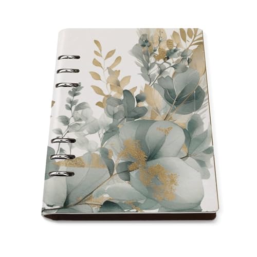 Cuaderno de hojas sueltas A5 de piel sintética premium y anillas para diarios elegantes