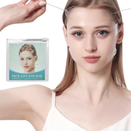 XBFOCNH 1 set Face Lift Tape,tiranti viso lifting,nastro di sollevamento istantaneo del viso e del collo,toppe della grinza per pelle cascante 20 toppe + 8 corde di sollevamento