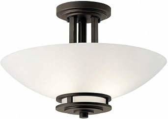 2 Light Semi-Flush Mount with Soft Contemporary Inspirations 10 inches Tall by 15 inches Wide-Olde Bronze Finish Soft Contemporary Semi Flush Light 147-Bel-2611339