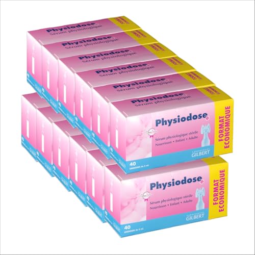 Sérum Physiologique Gilbert pour hygiène nasale et oculaire - Boîte de 480 unidoses de 5ml
