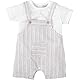 BABIDU Uni Baby Conjunto Bebé Con Peto Corto Y Camiseta, Estampado Rayas Multicolor Set mit Latzhose, Einfarbig, 3 Meses