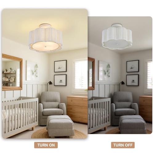 ALAISLYC 13 Inch Rattan Flush Mount Ceiling Lights 3 Lights Boho Farmhouse Ceiling Light Fixtures Wicker Hand Woven Light Fixtures for Dining Room Kitchen Bedroom Foyer Hallway Entryway by ALAISLYC - Used condition - Image 3