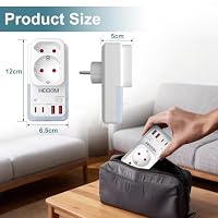 Steckdose mit LED-Nachtlicht, Nachtlight mit 4 USB und 2-Fach Steckdosenadapter Einstellbarer Automatischer Lichtsensor (2 USB-A und 2 USB-C und 2-Fach) – Ansicht 2