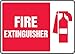 Accuform MFXG423VA Aluminum Sign, Legend"FIRE Extinguisher", 7" Length x 10" Width, Red on White