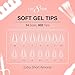 Cre8tion Soft Gel Nail Tips, Extra Short Almond Shape, 602 Tips in 14 Sizes (00-9) for Professional Nail Extensions