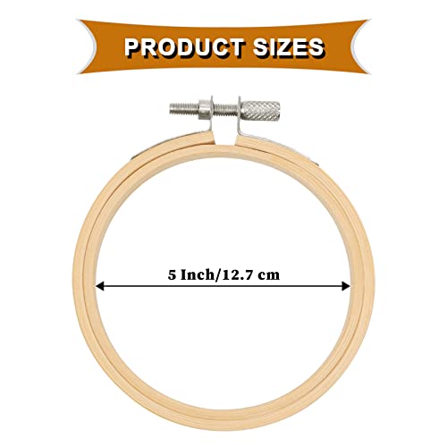 Yotino 12 Pieces 5 Inch (13 Cm) Embroidery Hoops Bamboo Cross Stitch Hoops Bulk Wholesale For Craft Sewing #TOP1