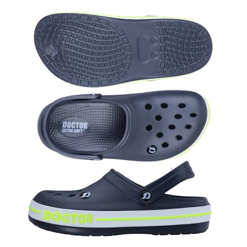 Image of DOCTOR EXTRA SOFT Men's Ultra Soft Casual Clogs /Sandals with Adjustable Back Strap for Adult | Comfortable | Light Weight | Stylish & Anti-Skid | Waterproof & Everyday Use Mules for Gents & Boys D-502