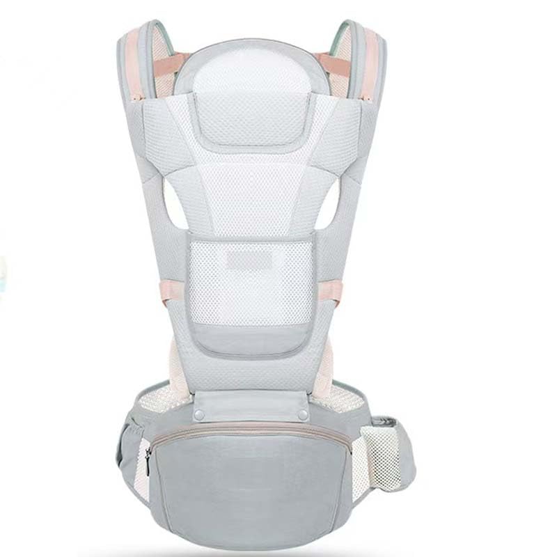 Baby Carrier with Hip Seat, Ergonomic M Position, Newborn to Toddler, Head Support and Breathable Mesh,Adjustable Removable 6- in-1 Baby Baby Sling Carrier (7-45 lbs) for Mom Dad, AIR Grey