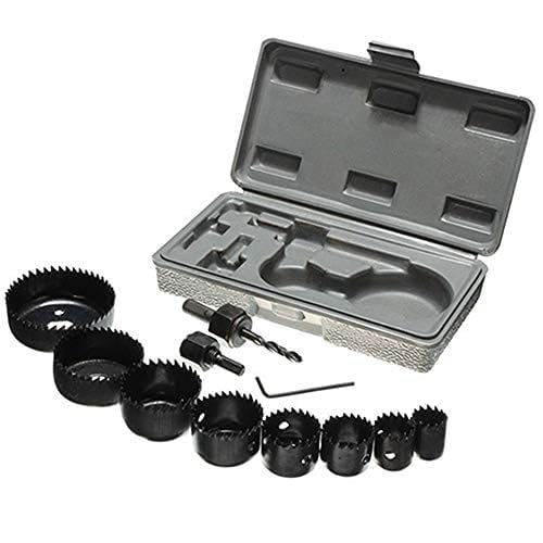 11 Piece Hole Saw Sets 19mm to 64mm Circular Drill Bit Includes Mandrels Holesaw Set Hole Drill bit Cutters Set for Wood Metal Plastic