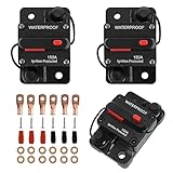 Tiooka 150 Amp Circuit Breaker Breaker 3 Pack with Manual Reset for Boat Trolling Motor Marine ATV T