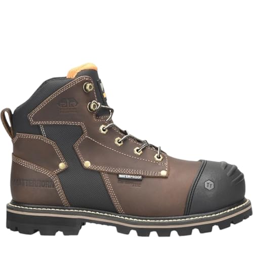 MATTERHORN Men’s I-Beam 6" Met Guard Carbon Composite Toe Waterproof Work Boot, Durable Leather, Slip-Resistant Sole, EH Rated2