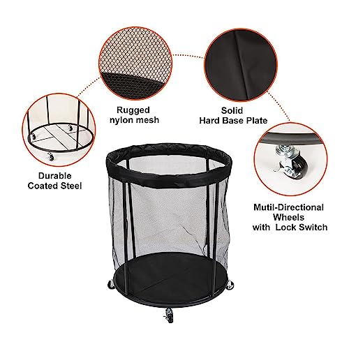 de bolas esportivas, bolsa de bolas de malha, multidirecionais com trava, cesta resistente, organiza