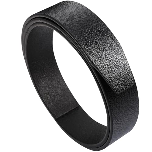 OSALADI Pu Lederriemen ohne Schnalle DIY Gurt für Herren Kratzfester Krokodilprägung Gürtelstreifen Vielseitiger Riemen für Haustierhalsband Rucksack Taschenriemen Zuschneidbar Langlebig