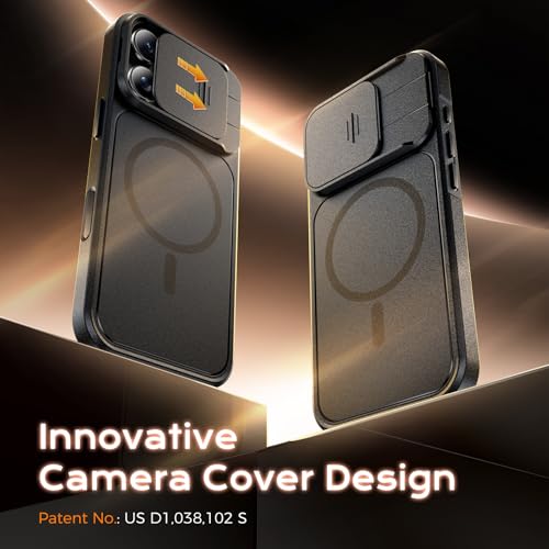 Image of TOCOL for iPhone 16 Pro Case with Slide Camera Cover, Kickstand and Camera Control Button, Fit for MagSafe, Rugged Solid Phone Case, Non-Slip, Drop Protection, Space Black