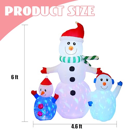 Aufblasbarer Schneemann mit LED-Beleuchtung – 1,8 m – Bild 4