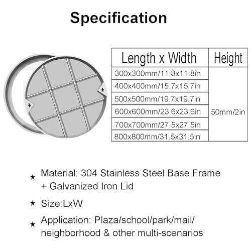 Couvercle de regard en acier inoxydable 304 avec design invisible durable - 3