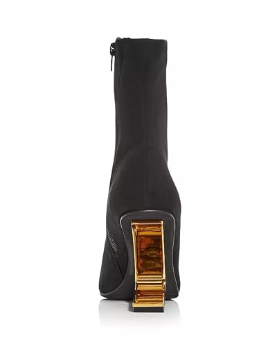 Jeffrey Campbell Compass Black Suede Gold Cut Out Pointed Toe Ankle Bootie Boots (Black Suede Gold, 7) #TOP3