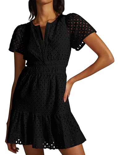 Robe d'été 2024 à manches courtes et col en V AGYMNX pour femme