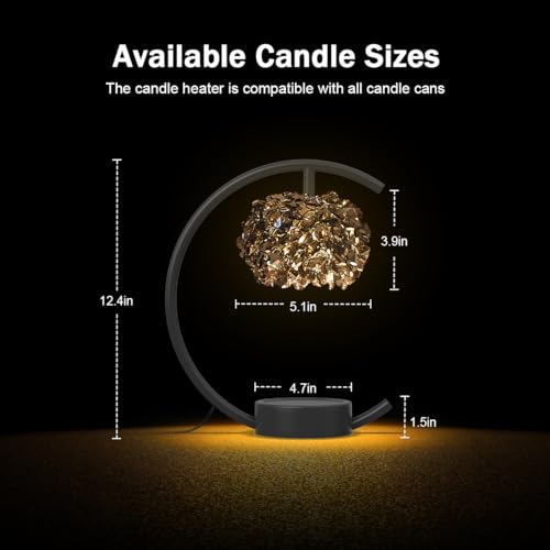 Yeuslor BLACK CRYSTAL LAMP Candle Warmer Lamp For Jar Candles With Adjustable Brightness＆Timer，Handcrafted Crystal Candle Lamp Luxurious Design+2Bulbs,Home Decoration Electric Candle Lamp thumb #2
