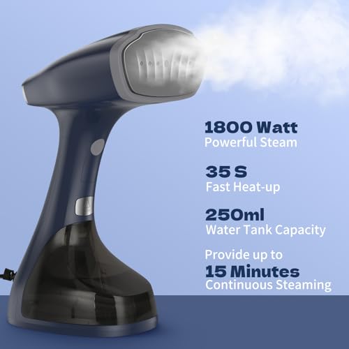 BEAUTURAL Dampfglätter mit 2 Dampfstufen,1800W Dampfleistung von 28 g/min 260ML Wassertank, Abschaltautomatik und Tropfstopp Faltbar Dampfbürste