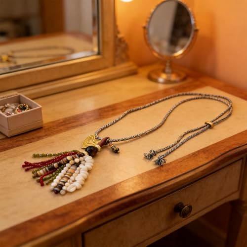 Collar de flecos de cuentas bohemias estilo cadena de sueter larga 2