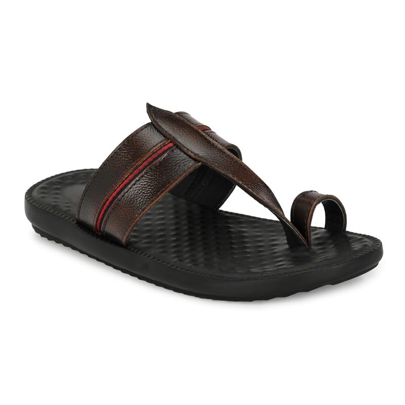 TrueYarn Genuine Leather Kolhapuri Chappal For Men | Flexible Sole | Stylish and Comfortable |Thong Sandals For Men | UK-8 (BROWN) (B0CQXY26WY) Amazon Price History, Amazon Price Tracker