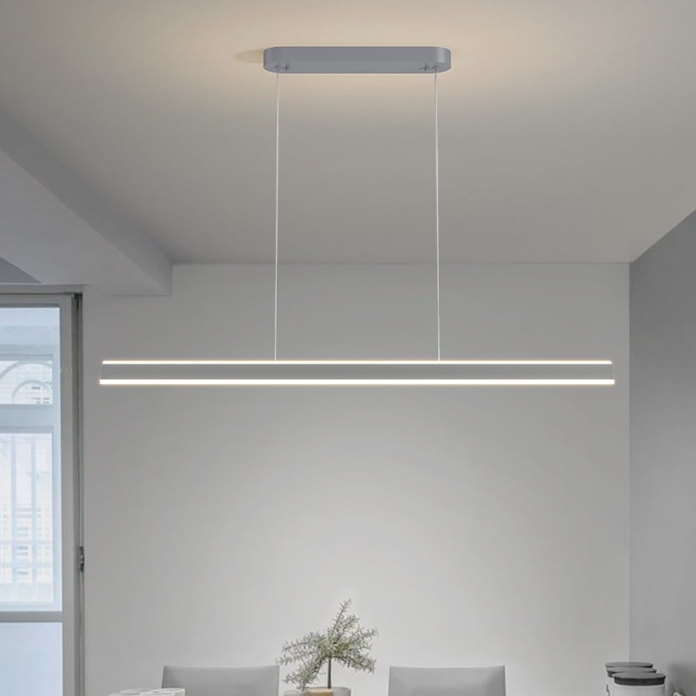 Moderna Lampada A Sospensione A LED Con Telecomando Per Isola Cucina, Lunga Lampada A Sospensione Lineare Sopra Il Tavolo Da Pranzo, Lampada A Sospensione Dimmerabile Per Soggiorno, Ufficio