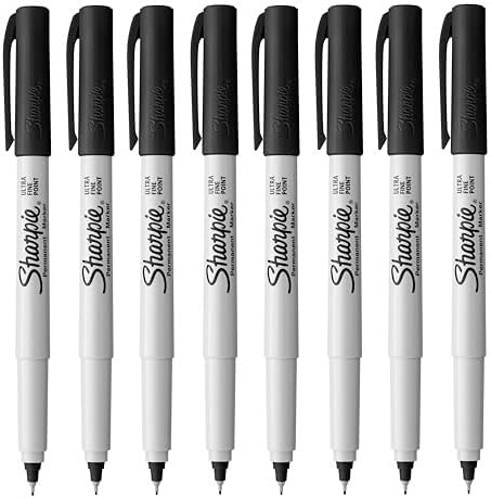 Sharpie Lot de 8 marqueurs permanents à pointe ultra fine – Encre noire ...
