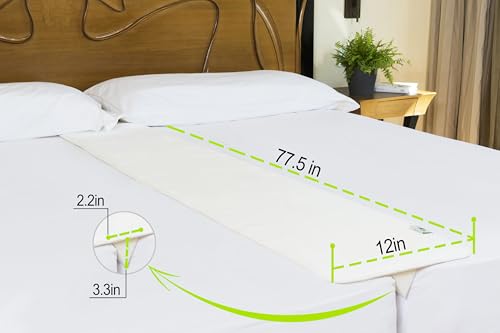 Image of Bed Bridge Twin to King by Insieme - 12 x77 Split King Gap Filler for Adjustable Bed, Twin to King Converter, Hypoallergenic White Fabric, Thin & Strapless