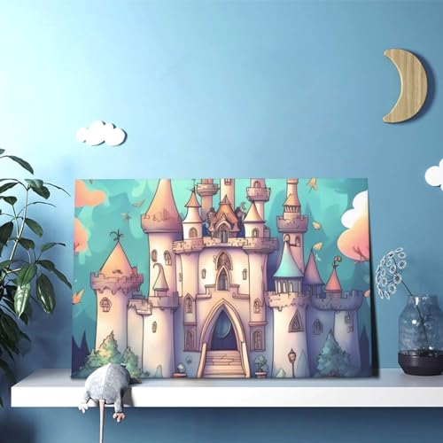 Toile château classique RLDOBOFE 30x45 cm décoration murale de salon